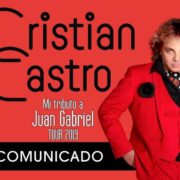 Por motivos de gira de logística de gira, se reprograma concierto de Cristian Castro en Puebla.