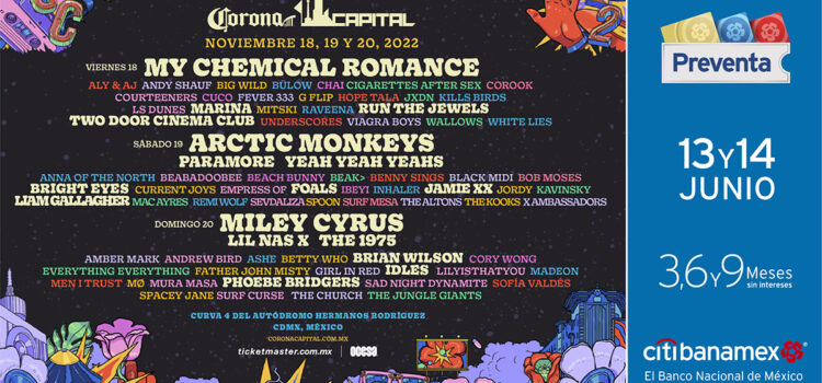 CORONA CAPITAL 2022 ¡El festival internacional más importante de México anuncia el cartel de la edición más grande en la historia!