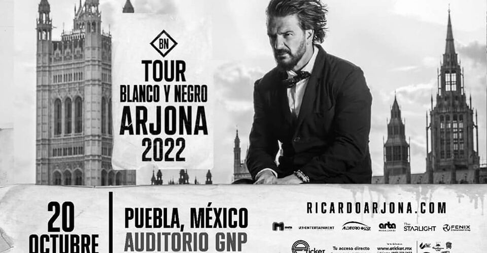 RICARDO ARJONA LLEGARÁ EN OCTUBRE A PUEBLA COMO  PARTE DE SU GIRA “BLANCO Y NEGRO”