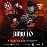 JUNIOR H Y REMMY VALENZUELA LLEGAN A CULIACÁN SINALOA AL ESTADIO DORADOS
